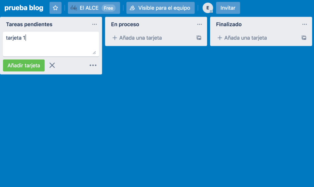 agregar tarjeta en lista trello