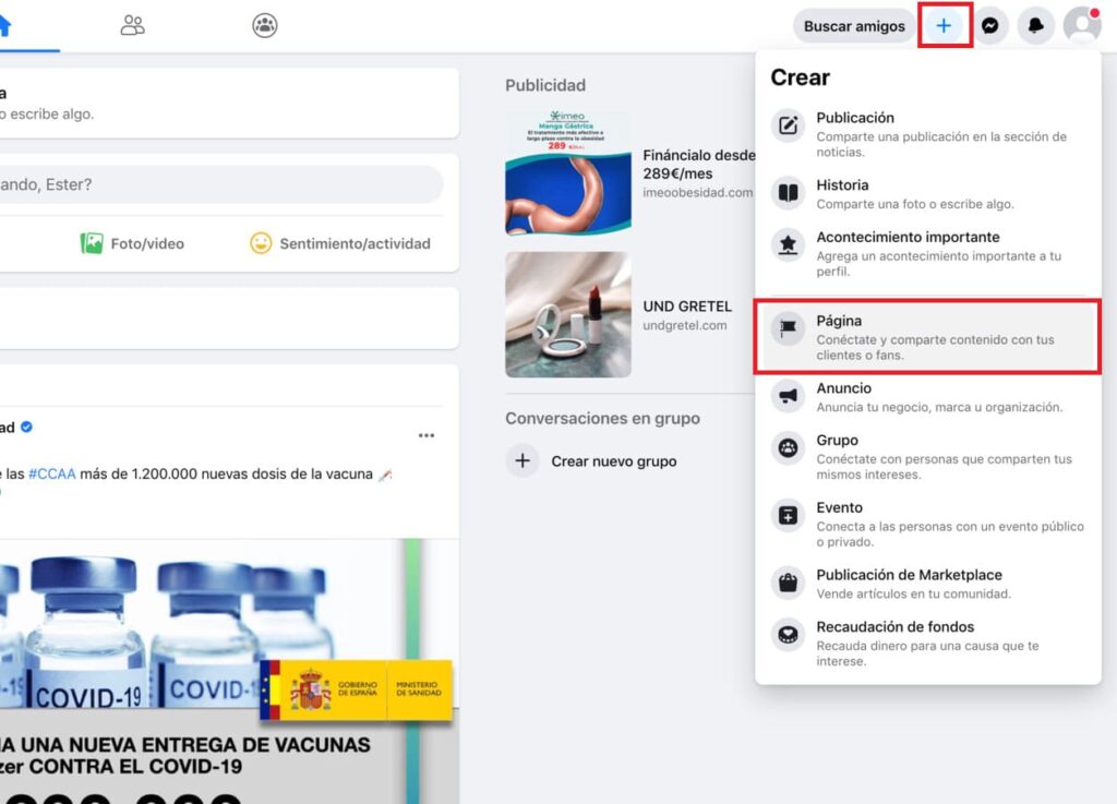 crear pagina empresa facebook