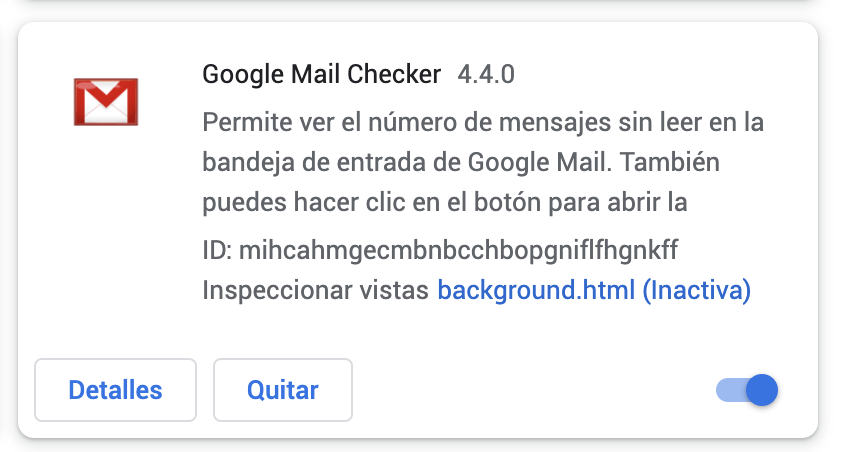 activa o desactiva extensiones de google