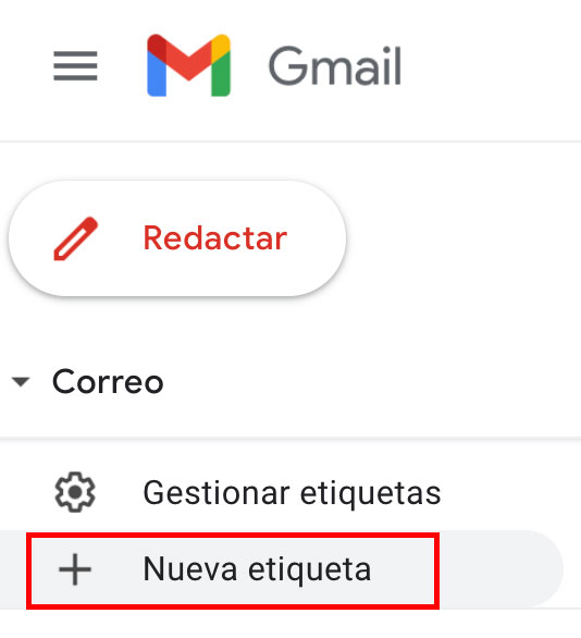 crear etiquetas en gmail