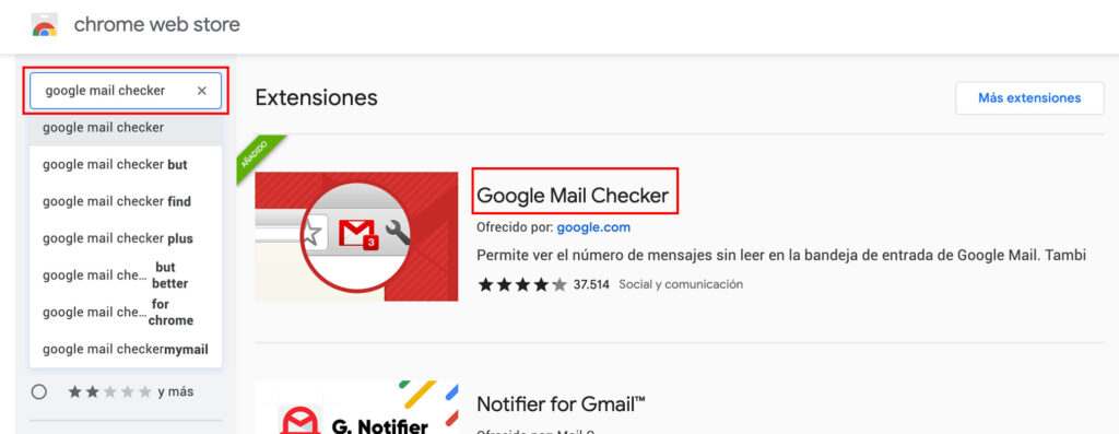 google mail checker extension para chrome