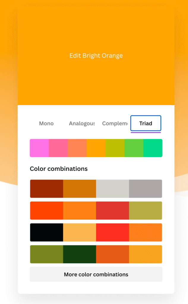 color naranja combinaciones datos info