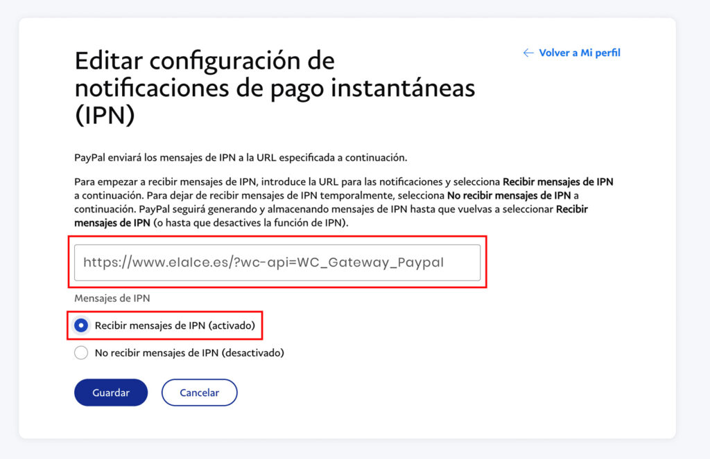 notificacion configuracion paypal ipn notificaciones instantaneas