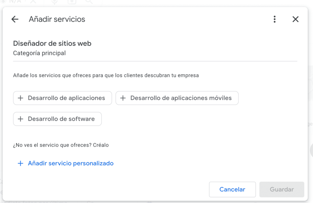 servicios de empresa google profile